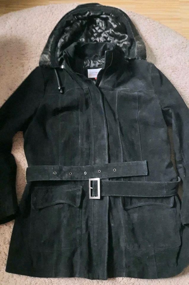 ‼️  NW  Ledermantel mit Koppelgürtel Wildlederjacke Parka schz in Schwelm