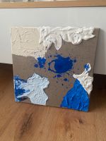 Leinwandbild 40x40 Acryl • mixed Media abstrakte Art blau creme Hamburg-Nord - Hamburg Winterhude Vorschau