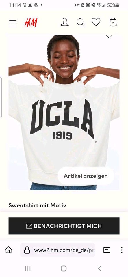 NEU Oversized Sweatshirt Sommer H&M UCLA XL 46 in Schwarmstedt