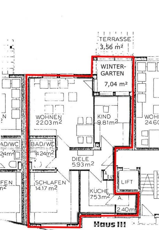 2,5 Zimmer Wohnung Wintergarten. ca 77 qm  mit TGstellplatz in Nürnberg (Mittelfr)