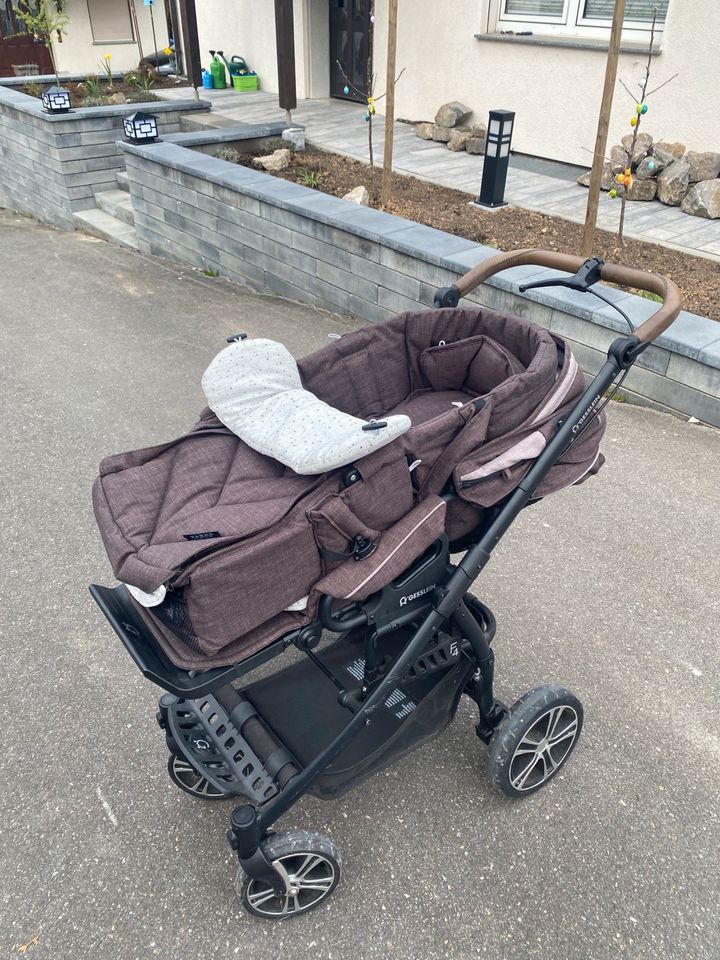 Geißlein F4 Kinderwagen mit Babywanne und Sportwageneinhängeteil in Lauda-Königshofen