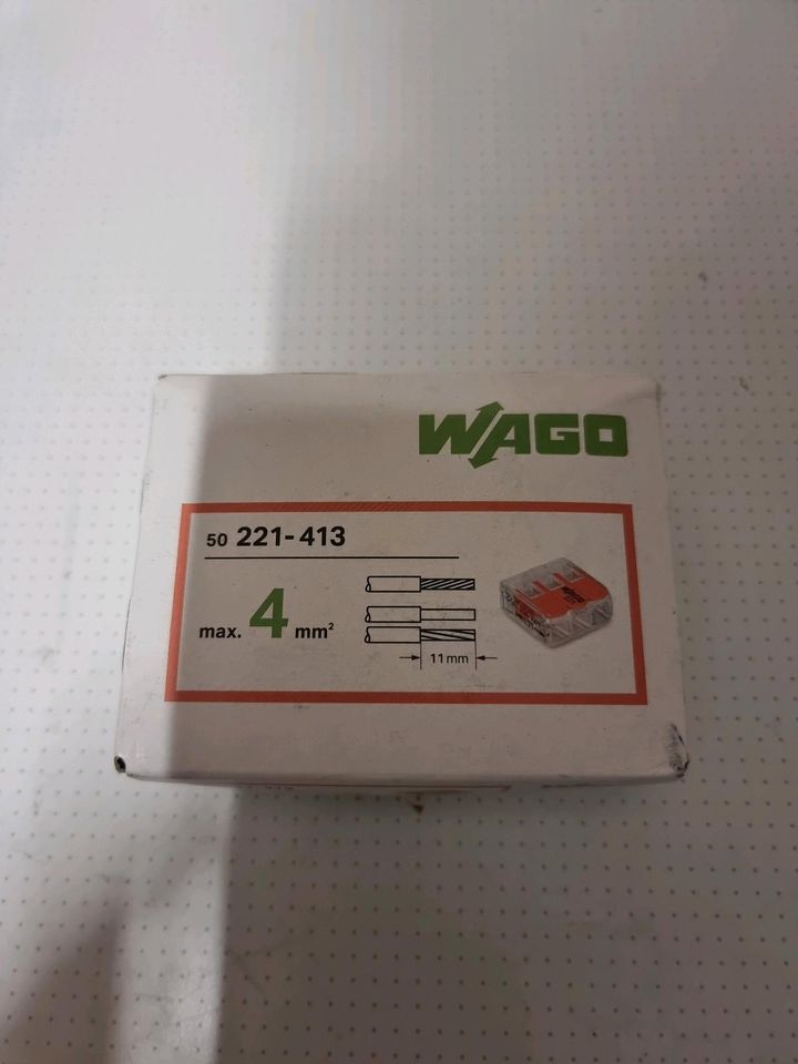 Karton Wago 50x 221-413 Klemmen Bügelklemmen Elektro neu kabel in Wanna