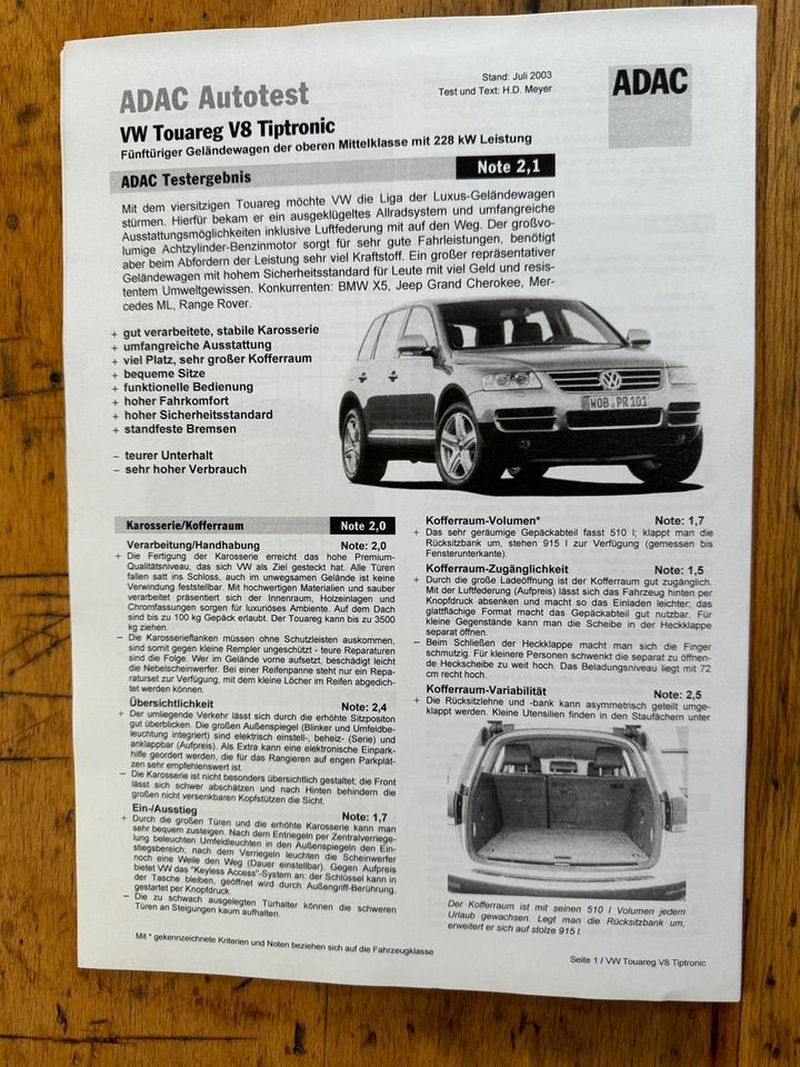 VW Touareg Presseartikel in Werdau