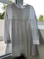 Weiße langärmelige lange Bluse / Blusenkleid von Zara in XS Stuttgart - Sillenbuch Vorschau