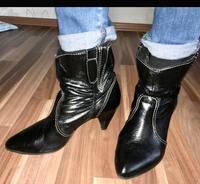 Süße Booties von Görtz - Gr. 38 - lackähnlich - Stiefelette Hessen - Münzenberg Vorschau