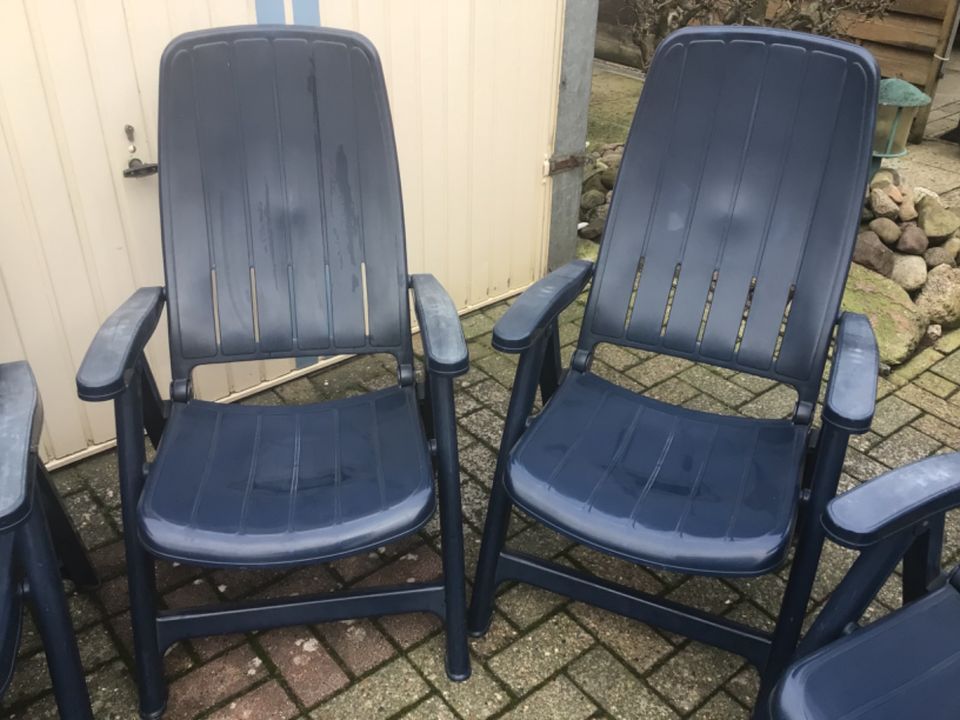 4x Blaue Gartenstühle zusammen 80€ in Lastrup