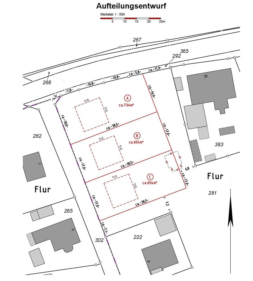 3 schöne Grundstücke in idealer Größe in Obernbeck in Löhne