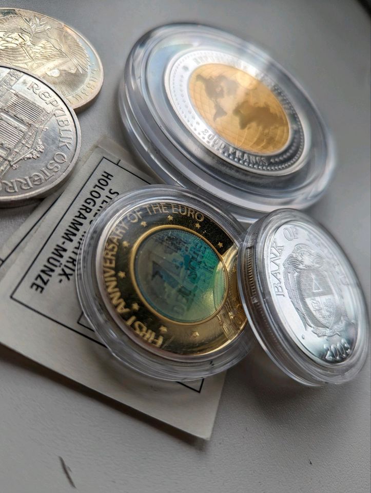 Silbermünzen Sammlung Silber Unzen verschiedene Feinsilber in Hungen
