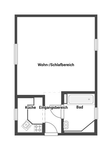 VERMIETUNG - FREI AB 01.08.2024: 1-Zimmer-Dachgeschosswohnung mit 25m² Hobbyraum in Speichersdorf. in Speichersdorf