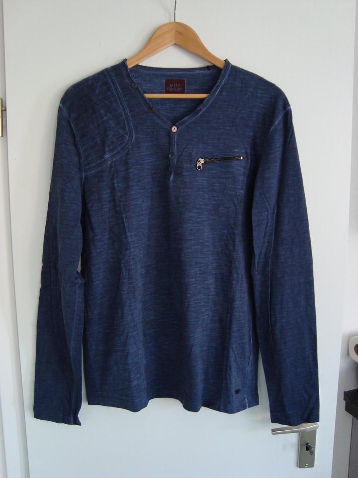 Esprit modisches Langarm-Shirt viele Details Used Look blau NEU in Köln