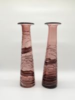 2 vintage Vasen Mid Century Space Age Glasvase lila Murano? 70er Niedersachsen - Lehrte Vorschau