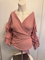 Zara S Shirt Baumwolle Hemd Wickelbluse gestreift 36 Schleife Nordrhein-Westfalen - Bad Salzuflen Vorschau