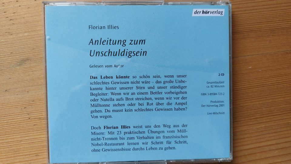 CD Florian Illies – Anleitung zum Unschuldigsein in Würzburg