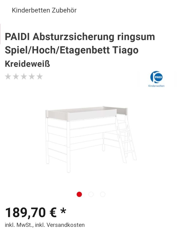 Paidi Umbauset zum Hochbett/Etagenbett und Absturzsicherung in Putzbrunn