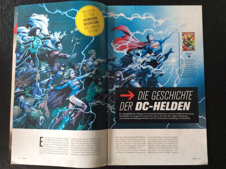 Zeitschrift Kino - CINEMA JUSTICE LEAGUE DC - HEFT IM HEFT - Film in Bekond