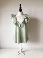 Zara BasicCollection Rüschen Tunika Ausschnitt elegant Lindgrün M Bayern - Ustersbach Vorschau
