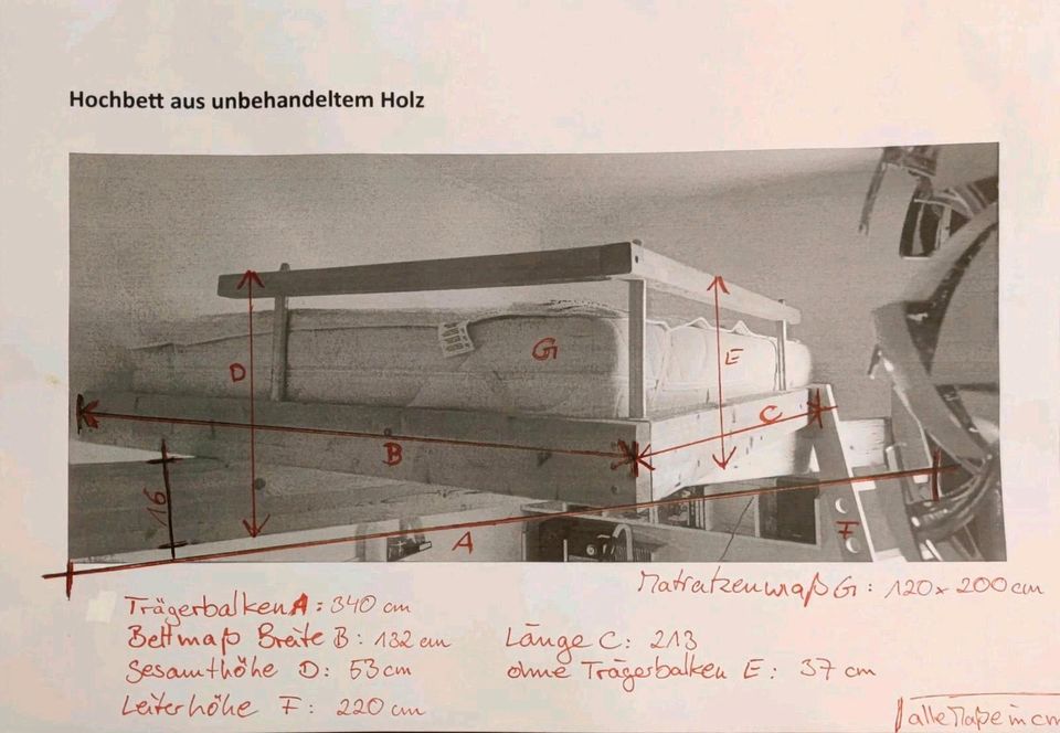 Schwebendes Hochbett ohne Pfosten in Hamburg