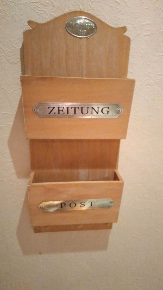 Zeitungsständer Wandmontage shabby chic Post Wandorganizer Holz in Mayen