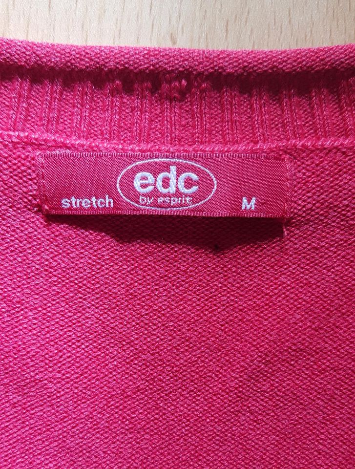 edc by Esprit, langärmliger Pullover, Rot, V-Ausschnitt, Größe 38 in Landshut