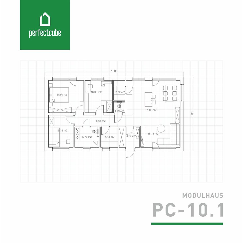 Modulhaus PC 10.1 von Perfect Cube Innenfläche 97m² Neubauprojekt in Chemnitz