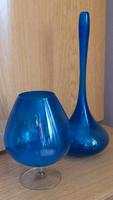 2 blaue Deko-Gläser (Vase & Kelch), DDR/Retro Thüringen - Ranis Vorschau