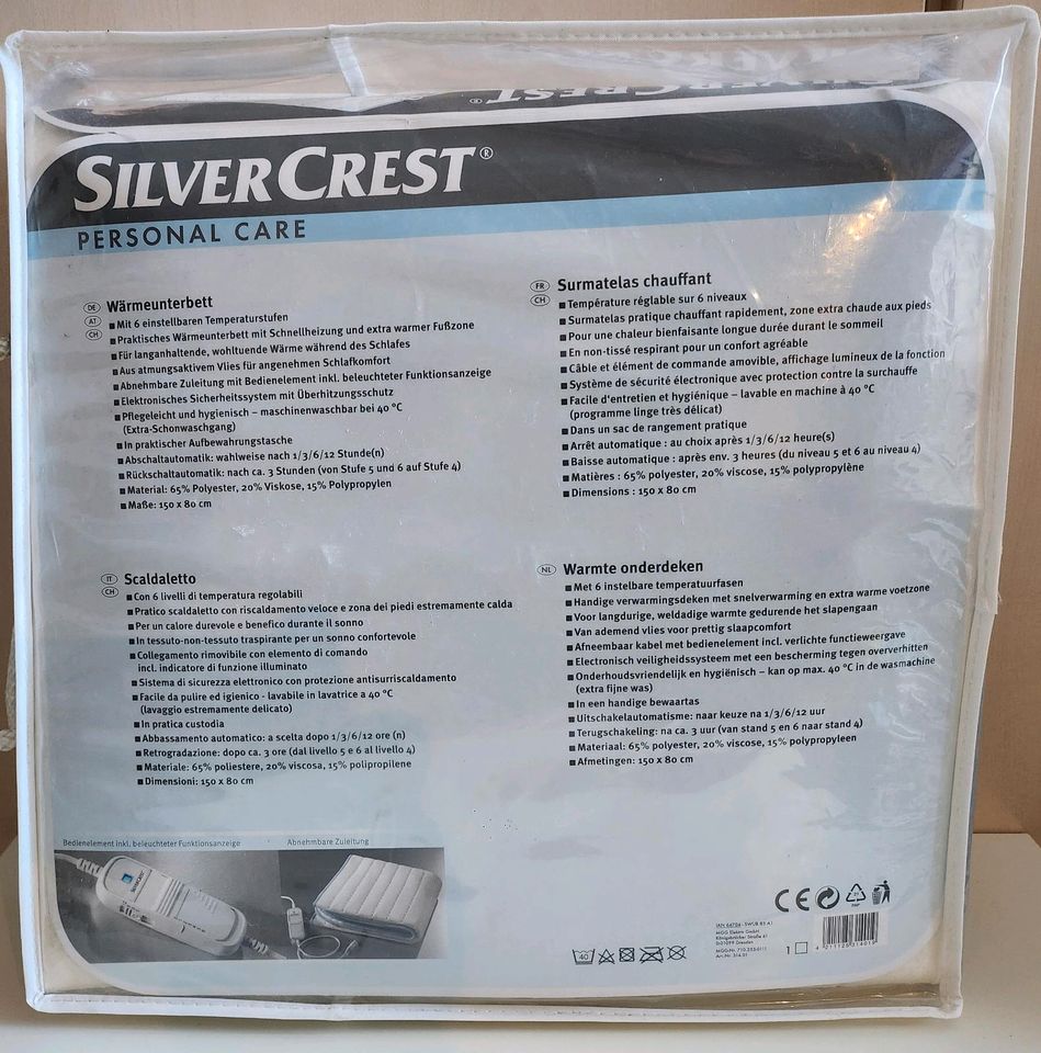 Silvercrest Wärmeunterbett 6 Temperaturstufen 80x150 in Chemnitz