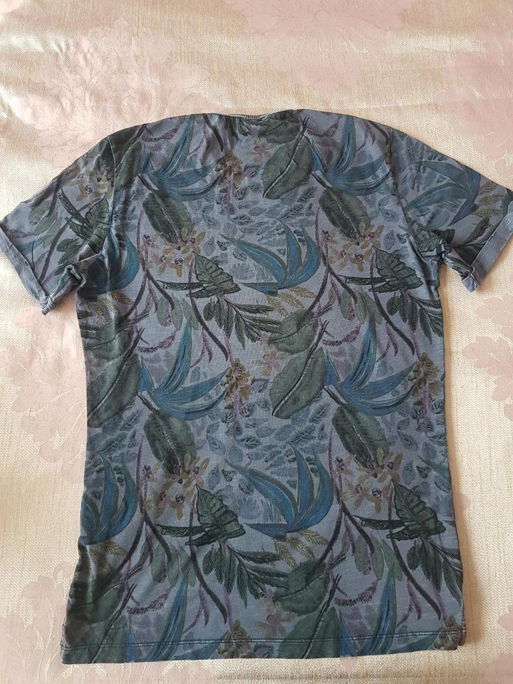 S Oliver T-Shirt floral grau/blau Größe M in Fürth