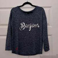 GINA Shirt Langarm Longsleeve blau meliert Pailetten Bonjour 36 Sachsen - Weinböhla Vorschau