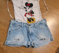 sexy Kombi Pepe Jaimee Short u. Disney Shirt S XS destroyed Bayern - Gröbenzell Vorschau