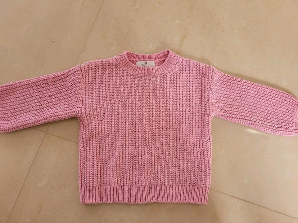 H&M Pullover Gr. 110-116 Strickpulli Chenille rosa Mädchen in Wetschen