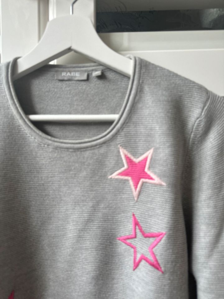 RABE Pullover Gr.40 grau pink mit Sternen neuwertig in Karlsruhe