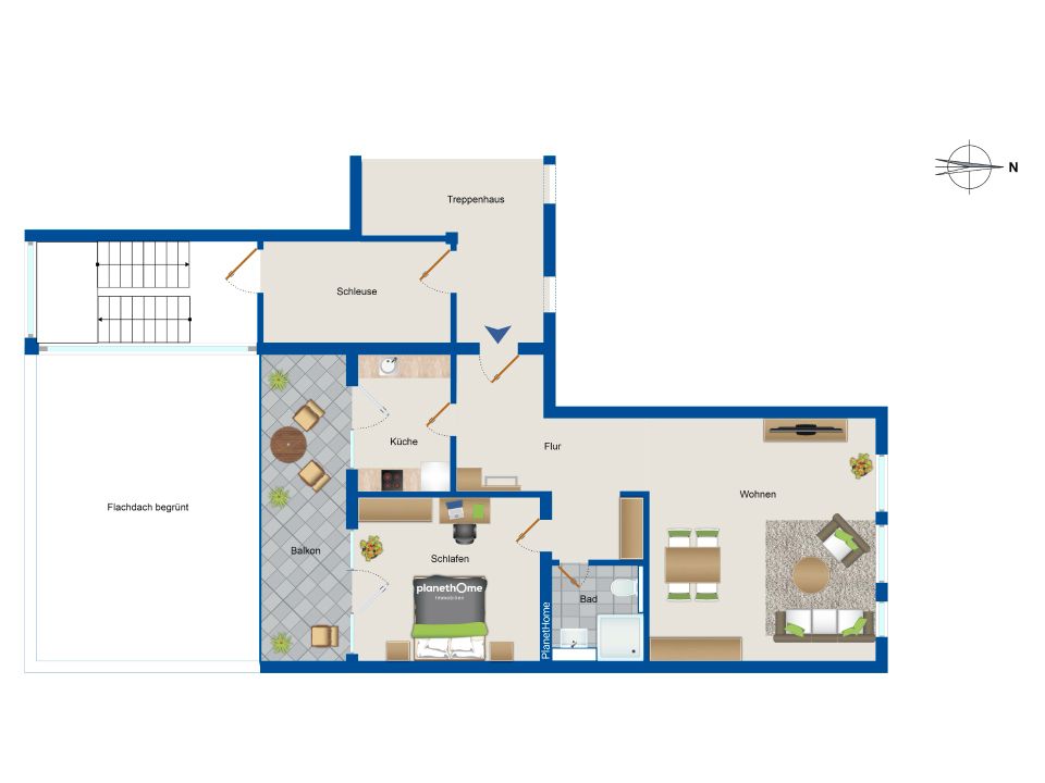 Top Lage mit Südbalkon - Schöne 2-Zimmer Wohnung mit Stellplatz im Zentrum-Süd von Leipzig in Leipzig