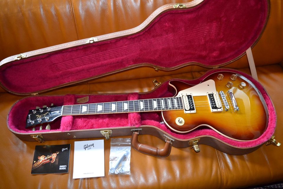 2016 Gibson Les Paul Classic, Tobacco-Sunburst, Gibson-Koffer-TOP in Bremen