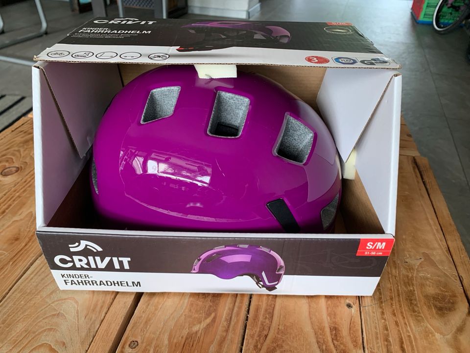 Crivit Fahrradhelm Kinder Gr.S/M 51-56cm zweimal getragen lila in Kamp-Lintfort