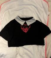 Romwe schwarzes Crop Top Shirt mit Herzmuster Größe S Hessen - Eschborn Vorschau