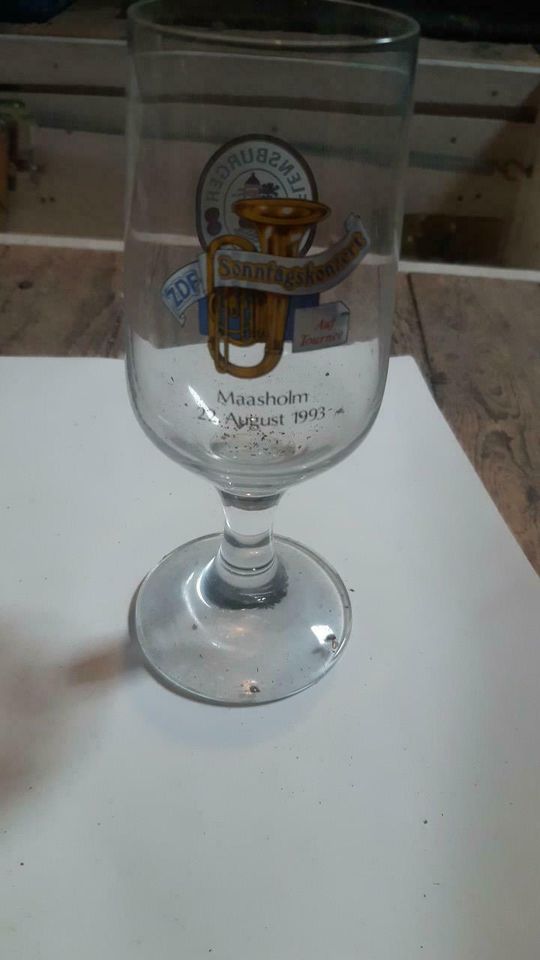 Altes Bierglas Flensburger Brauerei Maasholm in Langballig