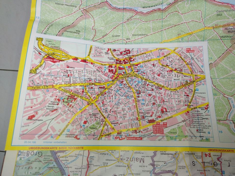 Stadtplan 2 x Falkplan >> Kaiserslautern + Saarbrücken in Kürten