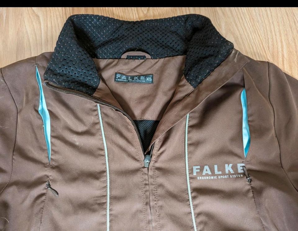 Falke Laufjacke braun/türkis XS in Bad Berleburg