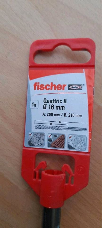 Beton Bohrer Fischer SDS Plus Quattric 16mm Neu ! in Ehningen