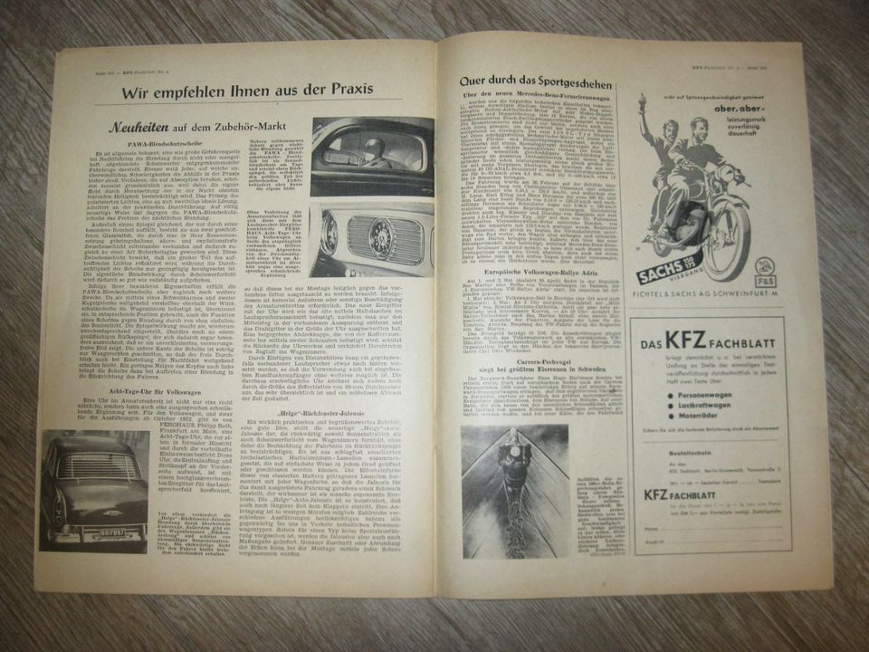 KFZ Fachblatt Finanz-Verlag GMBH Berlin-Grunewald April 1954 in Berlin