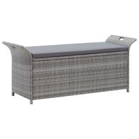 Truhenbank mit Auflage Grau Sitzbank 138 cm Poly Rattan Bayern - Bad Kissingen Vorschau