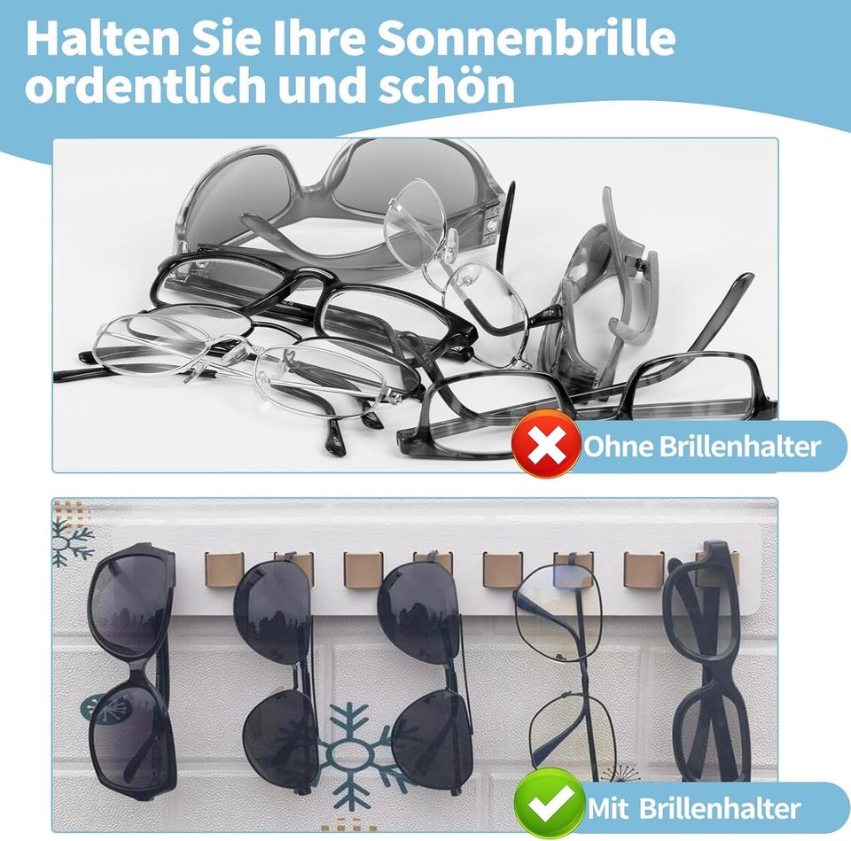 FINDAMAZE Brillenaufbewahrung mehrere Brillen, Brillenhalter Wand in Seligenstadt