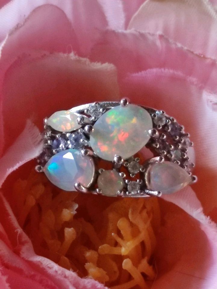925er Silber Ring mit Welo Opal in Bad Münder am Deister