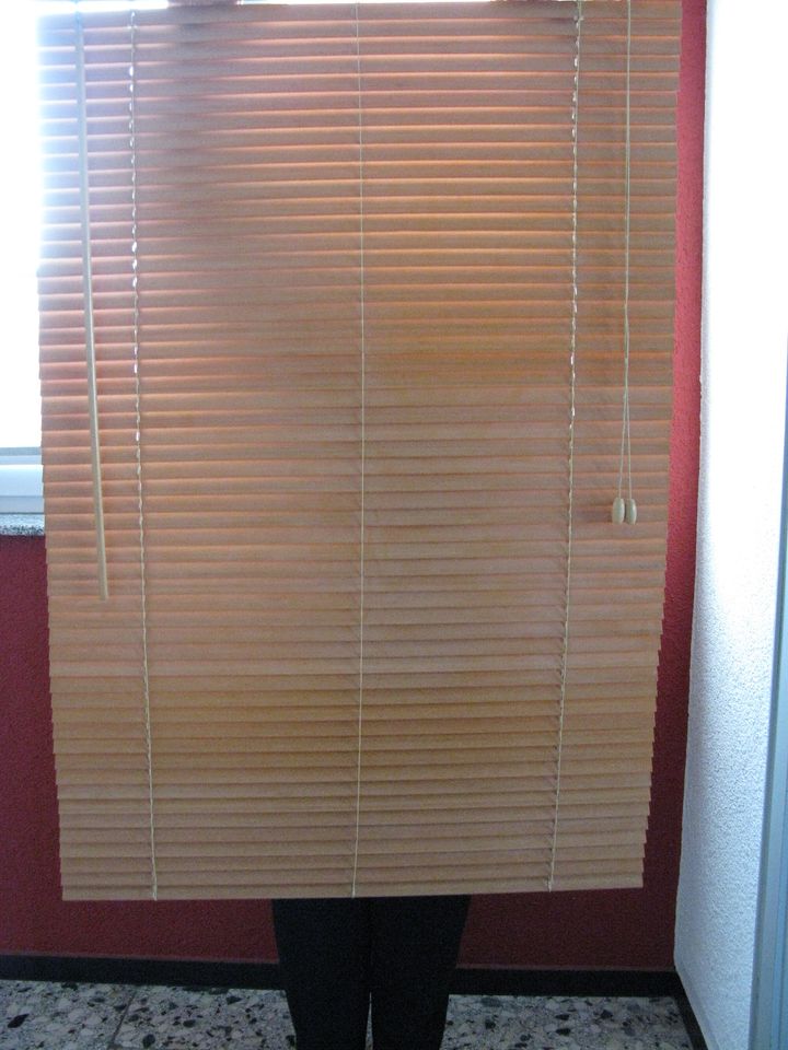 Jalousie Rollo - honey - gebraucht - Holz Bambus - 80 x 120 cm in Troisdorf