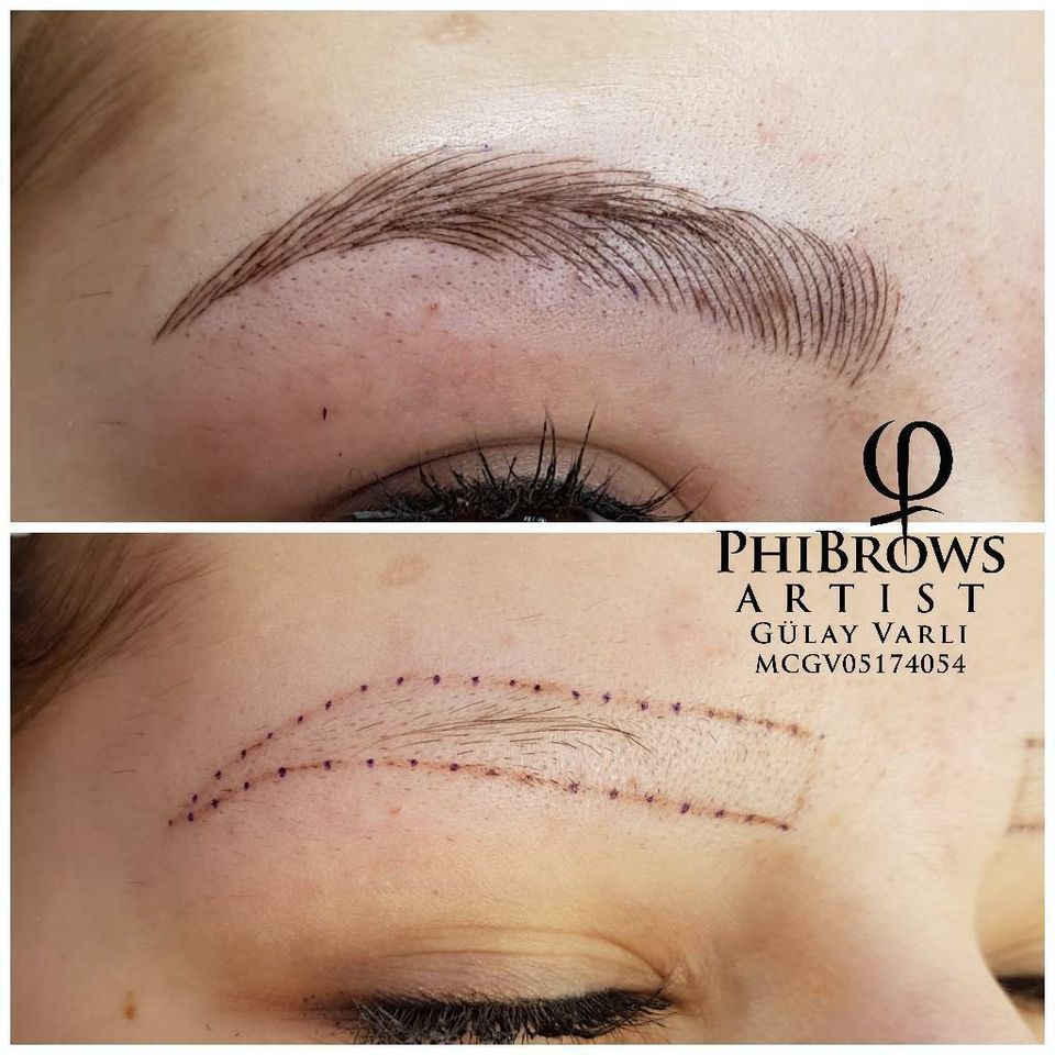 Microblading der Augenbrauen mit der Härchenzeichnung v.Phibrows in Regensburg