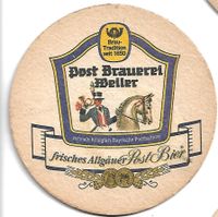 Rarität: Bierdeckel, Bierfilz Post Brauerei Weiler Bayern - Lohr (Main) Vorschau