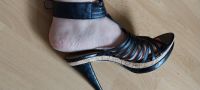 Sexy, schwarze Riemchen Kork High Heels Gr 41 Bremen - Vegesack Vorschau