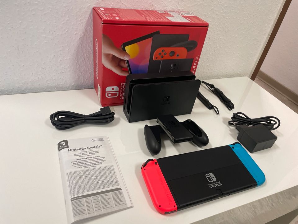 Nintendo Switch OLED|Neon-rot/blau|NEUWERTIG|OVP|Anlieferung✅ in Viersen