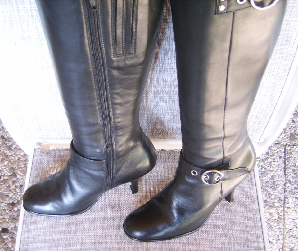 Schicke u. elegante Echtleder High Heel Stiefel, Gr. 38- Top! in Zeven