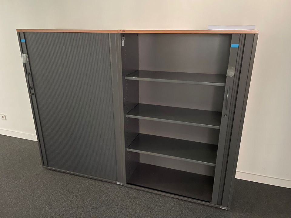 ❗️15x Buche Anthrazit Sideboard 4OH Büroschrank Büromöbel Schrank Rolladenschrank Aktenschrank in Linden